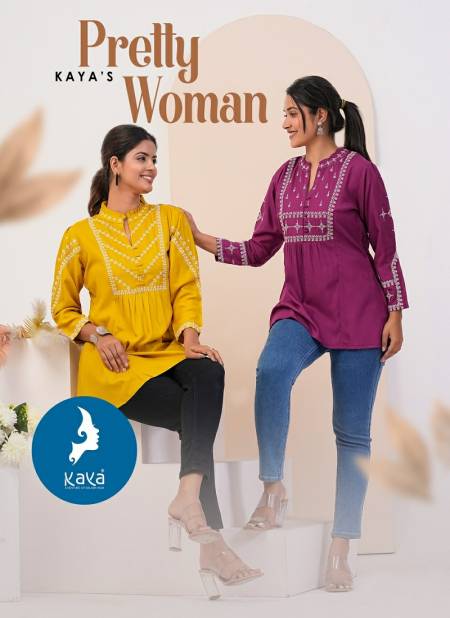 Pretty Woman By Kaya Rayon Ladies Short Top Wholesale In Delhi Catalog